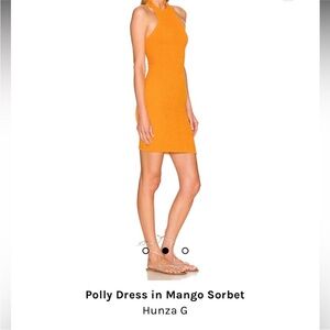 Hunza G Orange Mini Polly Halter Dress
